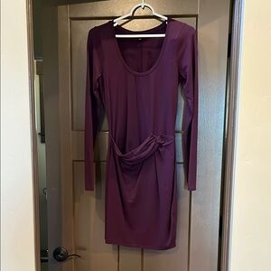 Express Purple Long Sleeve Bodycon Dress